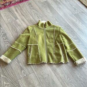 Olive Green Shearling Women's Jacket